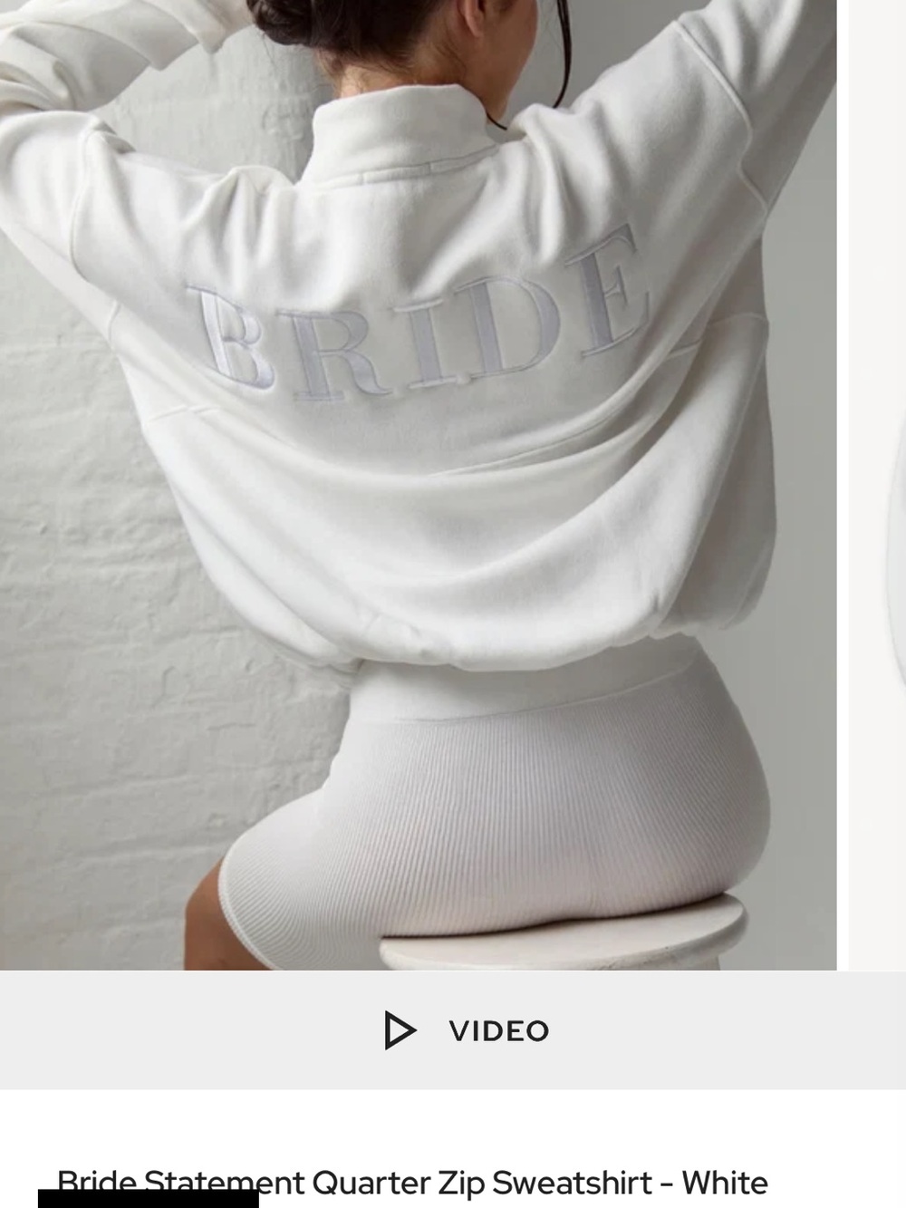BRIDE Embroidered Quarter-Zip Sweatshirt - Six Stories